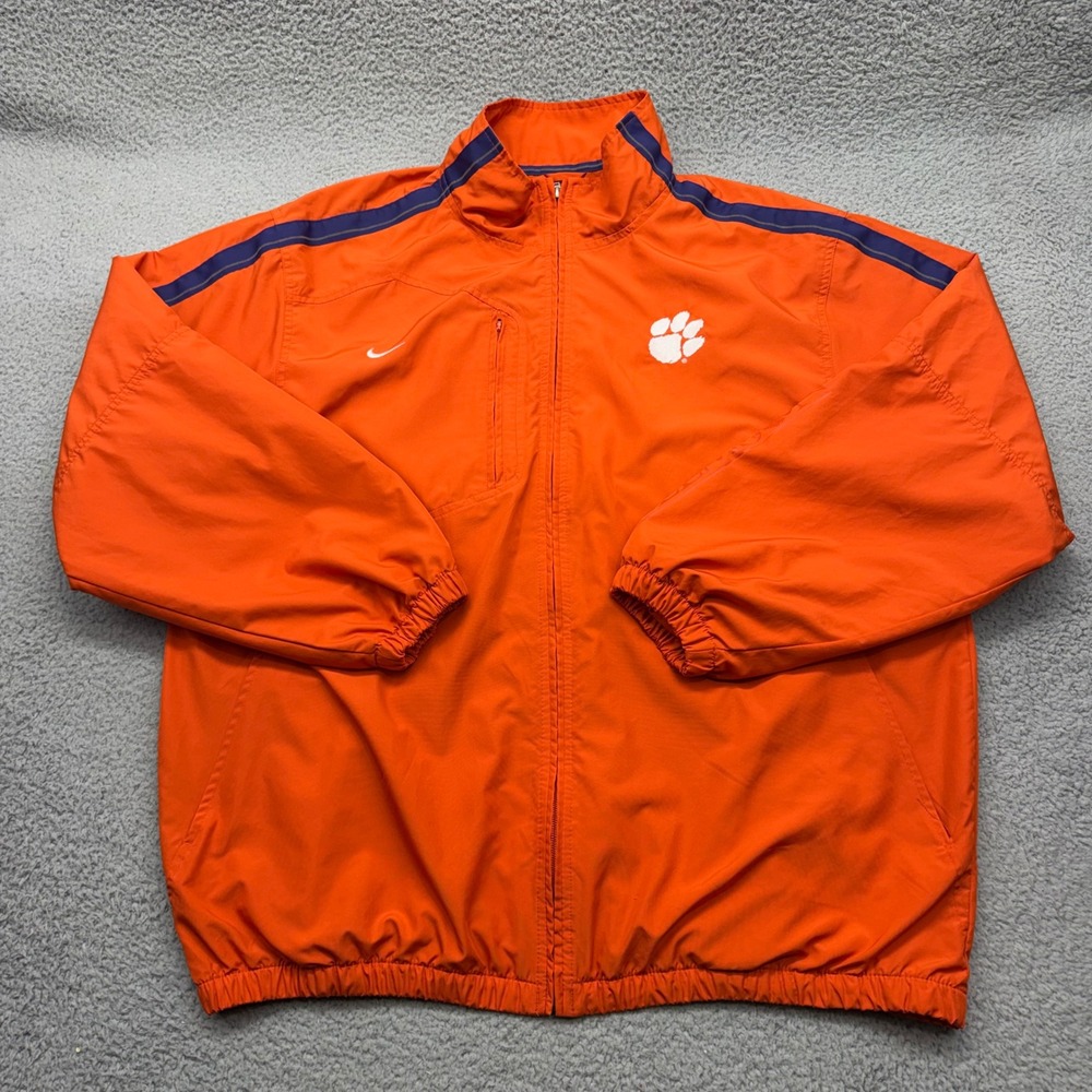 Nike F5BLM Mens XL Orange Clemson Tigers NCAA Full Zip Windbreaker Jacket 11854X